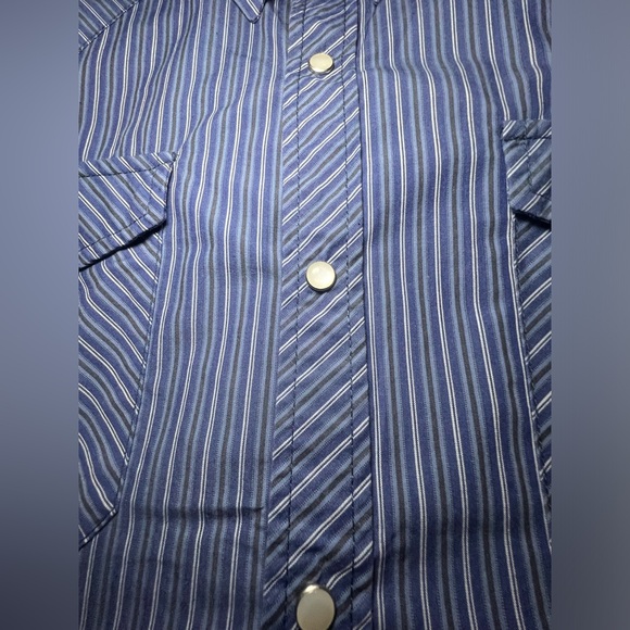 Haband Men’s Western Striped Pearl Snap Short Sleeve Shirt, Vintage, Size Large - Picture 6 of 10